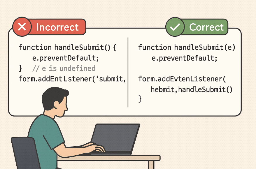 使用e.preventdefault()提交Javascript表单报undefined的处理方案